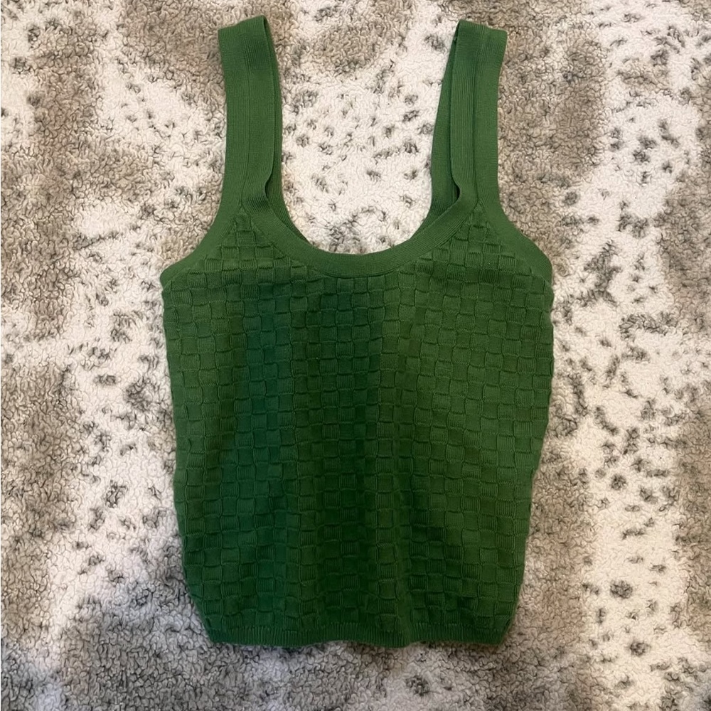Abercrombie & Fitch Green Textured Tank Top